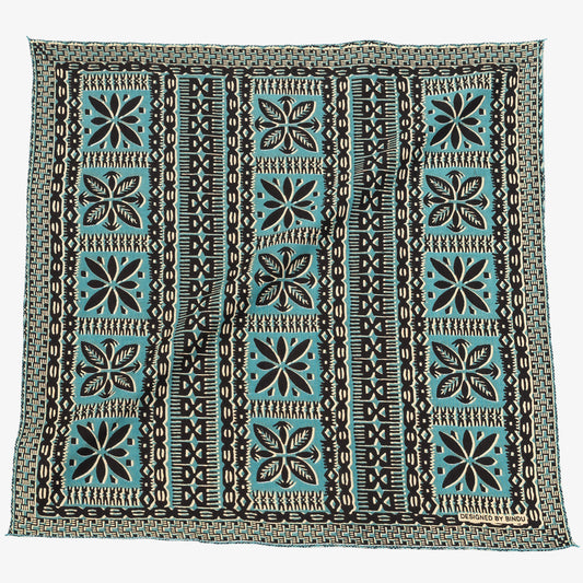 "Dennis" Tiki Print Bandana Lt. Turquoise