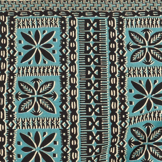 "Dennis" Tiki Print Bandana Lt. Turquoise