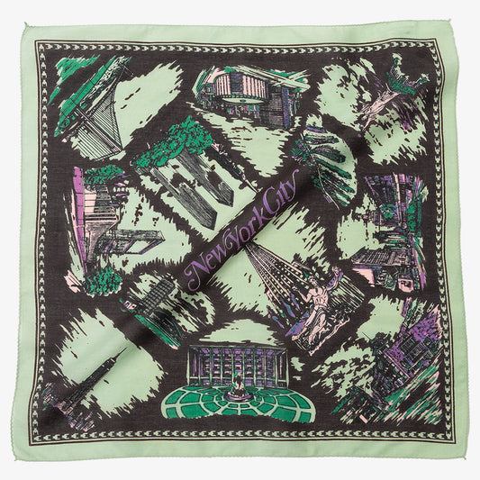ニューヨーク３ マッププリント スカーフ Mint / BBB1313-NY3-c2