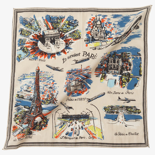 Paris マッププリント バンダナ Natural / BBB1312 Paris-c1