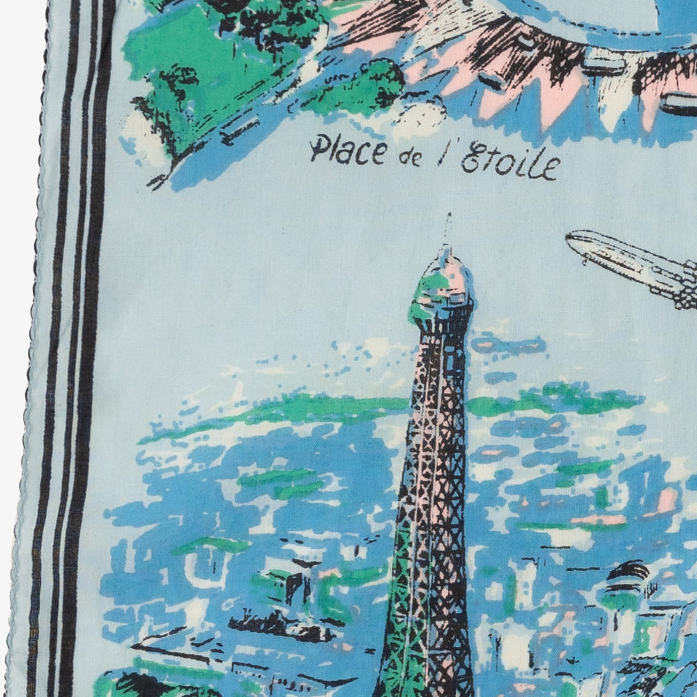 パリス マッププリント スカーフ L. Blue / BBB1313-Paris-c2