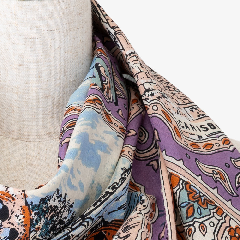 Wight マップスカーフ Lavender / BBB1313-Wight-c1