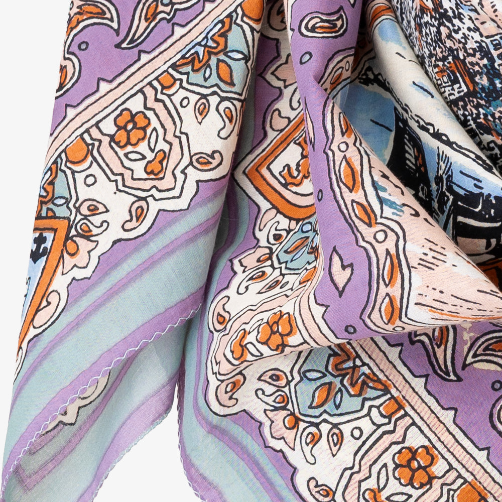 Wight マップスカーフ Lavender / BBB1313-Wight-c1