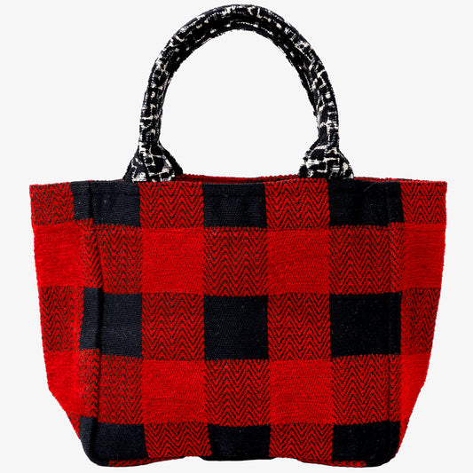 Chenille Buffalo Plaid Jacquard Extra Small Tote Bag ジャカードトートバッグXS / BBB-2084 c#1 Red