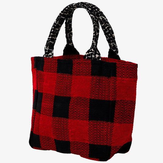 Chenille Buffalo Plaid Jacquard Extra Small Tote Bag ジャカードトートバッグXS / BBB-2084 c#1 Red