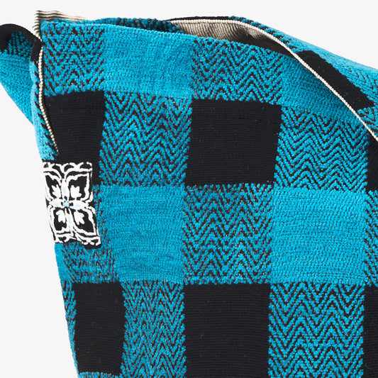 Chenille Buffalo Plaid Jacquard Shoulder Bag ジャカードショルダーバッグ / BBB2085 c#2 Turquoise