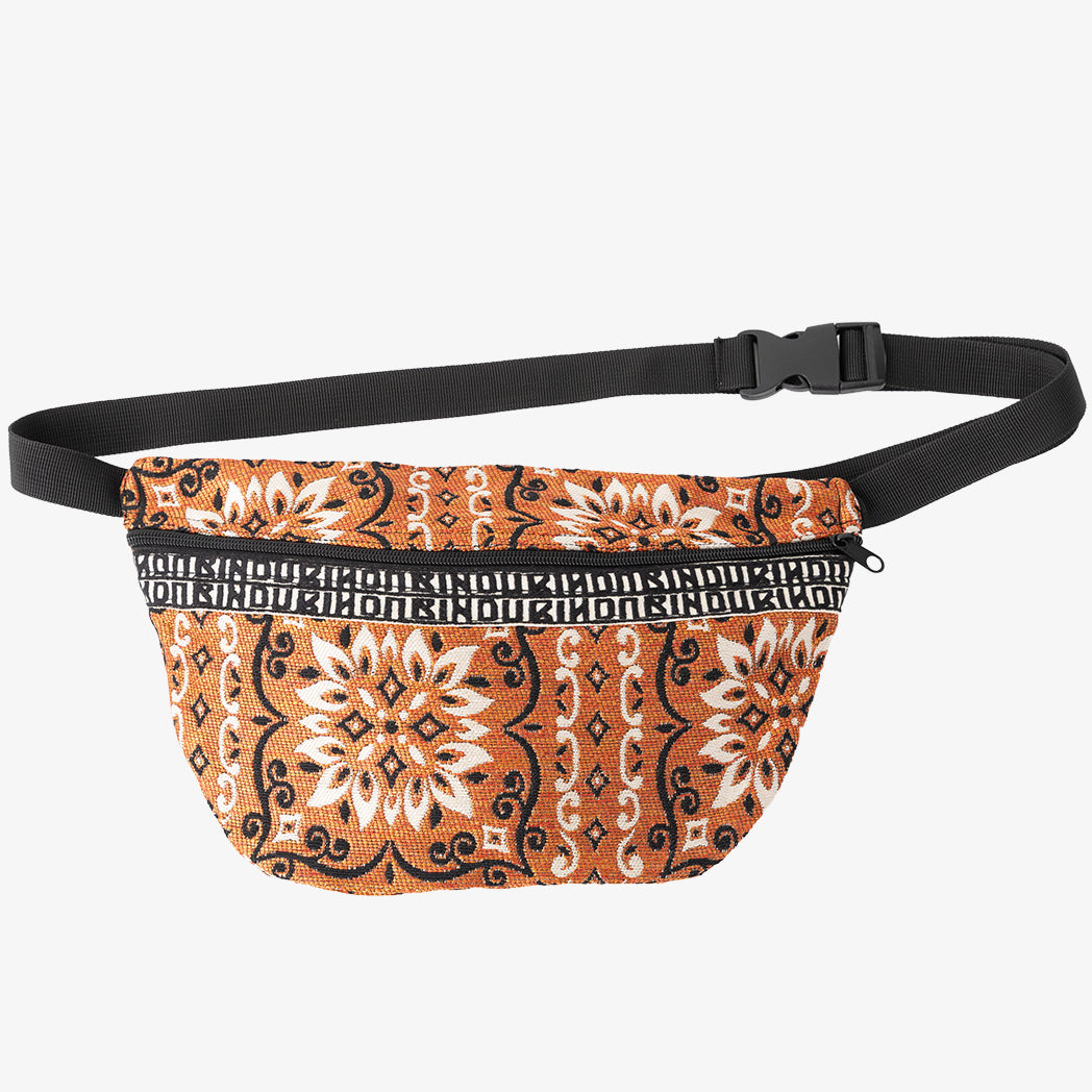 BBB-2091  Joni Flower Jacquard Waist Bag / c#1 Orange