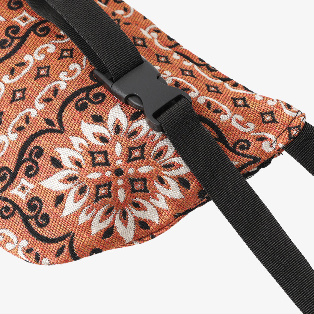 BBB-2091 Joni Flower Jacquard Waist Bag / c#1 Orange