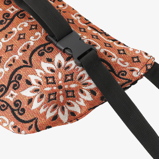 BBB-2091  Joni Flower Jacquard Waist Bag / c#1 Orange