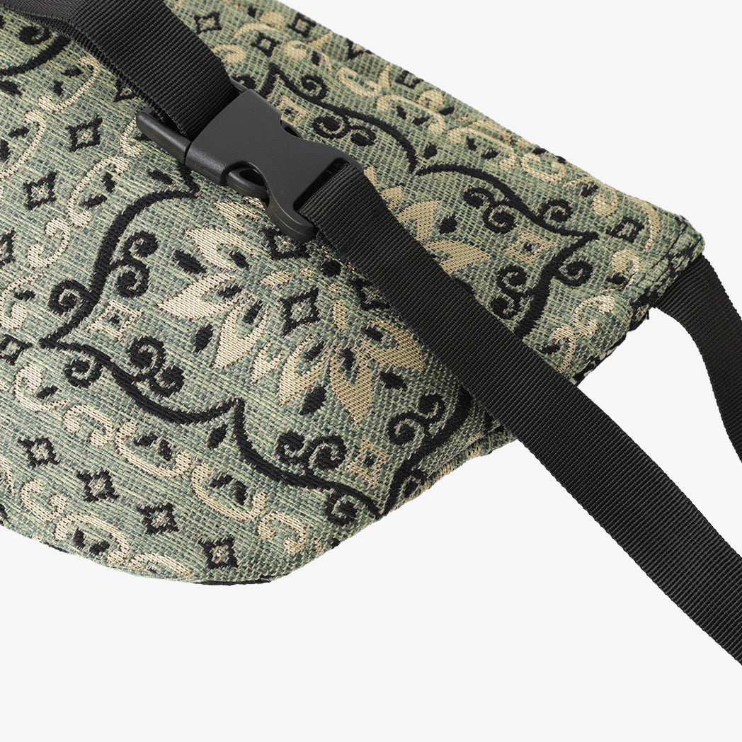 BBB-2091  Joni Flower Jacquard Waist Bag / c#2 Olive