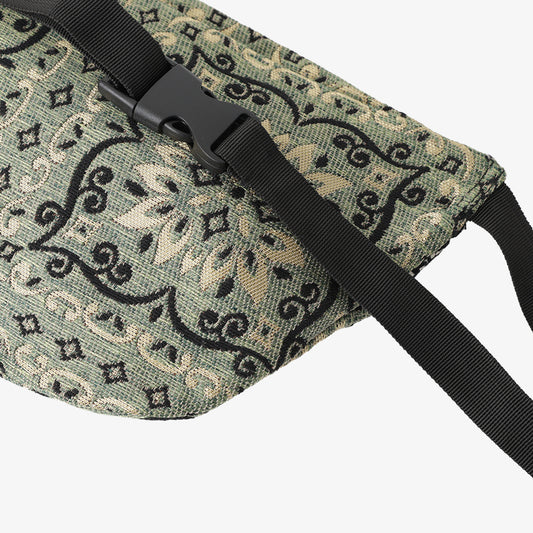 BBB-2091 Joni Flower Jacquard Waist Bag / c#2 Olive