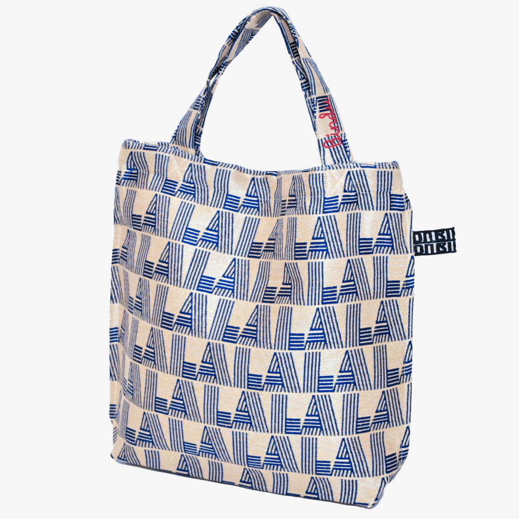 LA Jacquard Small Reverse Tote Bag Stripe Blue / BBB-2093 25S