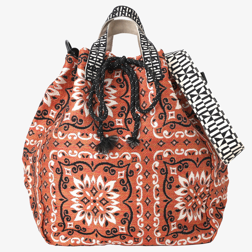 BBB-2093 Joni Flower Jacquard Bag /   c#1 Orange