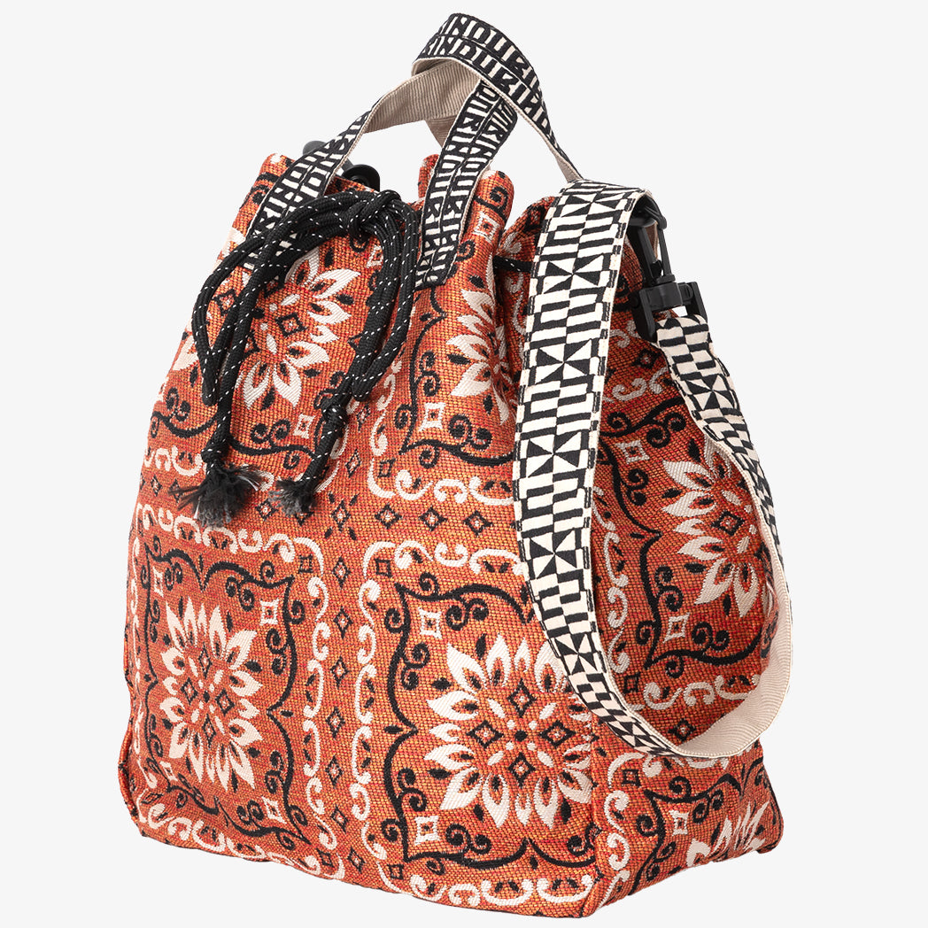 BBB-2093 Joni Flower Jacquard Bag /   c#1 Orange