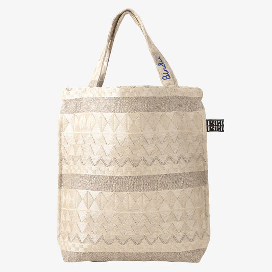 Tribal Jacquard Reverse Tote Bag Natural / BBB-2094tribal-25MS-c1