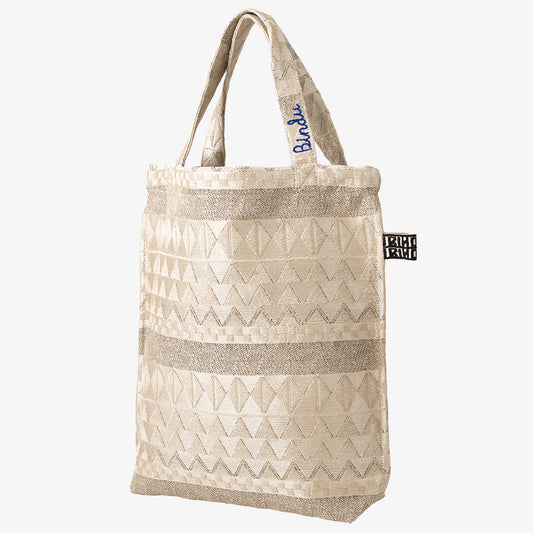 Tribal Jacquard Reverse Tote Bag Natural / BBB-2094tribal-25MS-c1