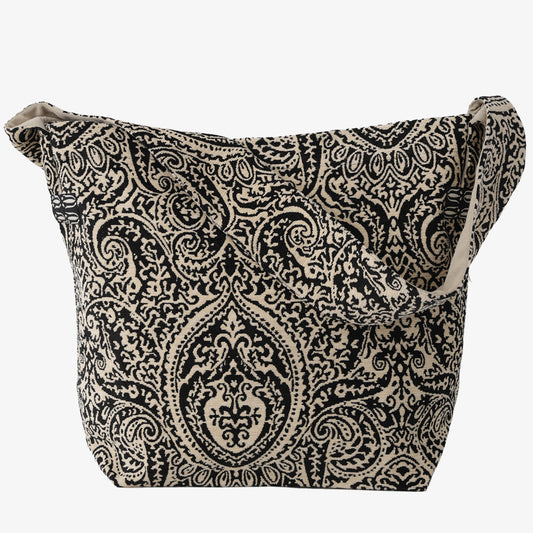 Chenille Robbie Paisley Jacquard Shoulder Bag Jacquard Shoulder Bag / BBB2096 c#1 Natural Black