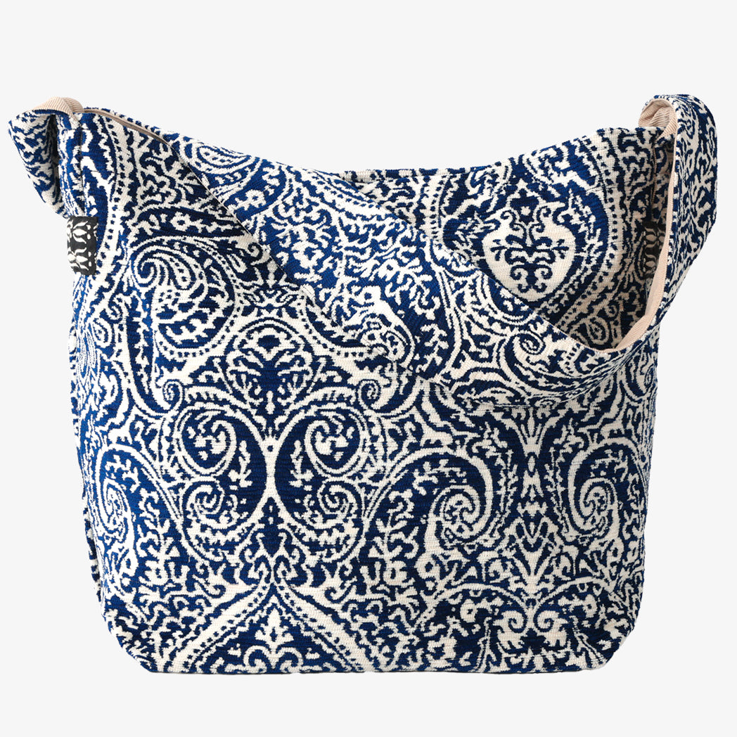 Chenille Robbie Paisley Jacquard Shoulder Bag Jacquard Shoulder Bag / BBB2096 c#2 Natural Navy