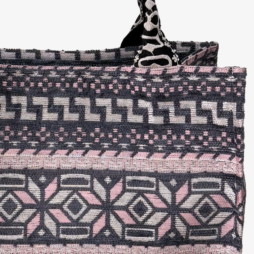 Chenille Model Shop Jacquard Small Book Tote Bag ジャカードブックトートバッグ / BBB-2098 c#3 Dark Grey / Pink