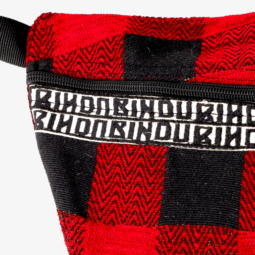 Chenille Buffalo Plaid Jacquard Waist Bag "Medium" ジャカードウエストバッグ /  BBB2100 c#1 Red