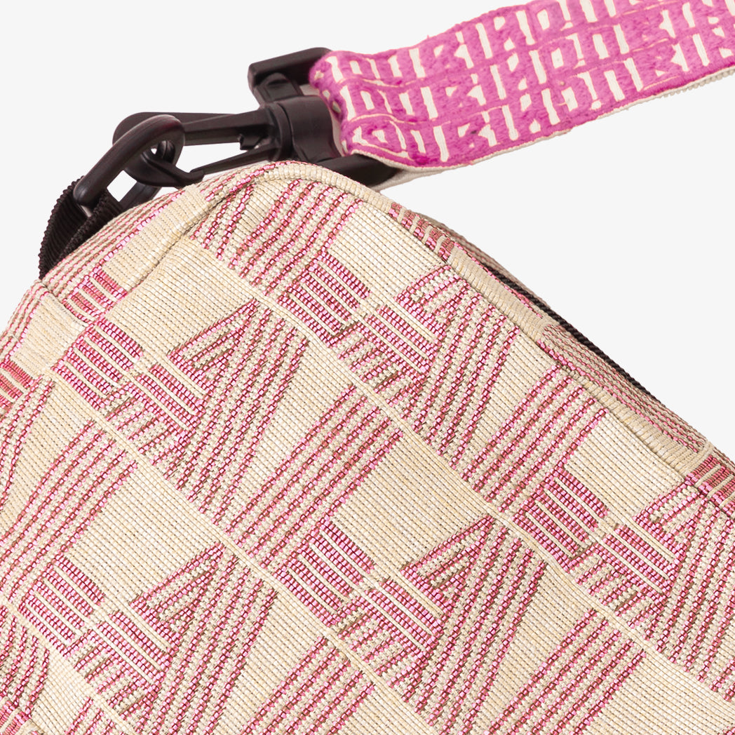 LA Jacquard Shoulder Pouch Bag Stripe Pink / BBB-2106 25S