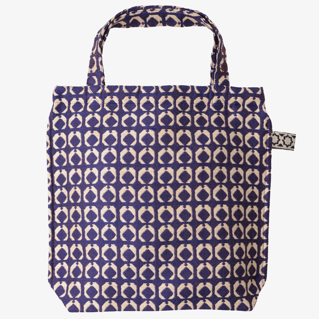 Lantern Jacquard Reverse Tote Bag Blue / BBB-2117-c1 25S