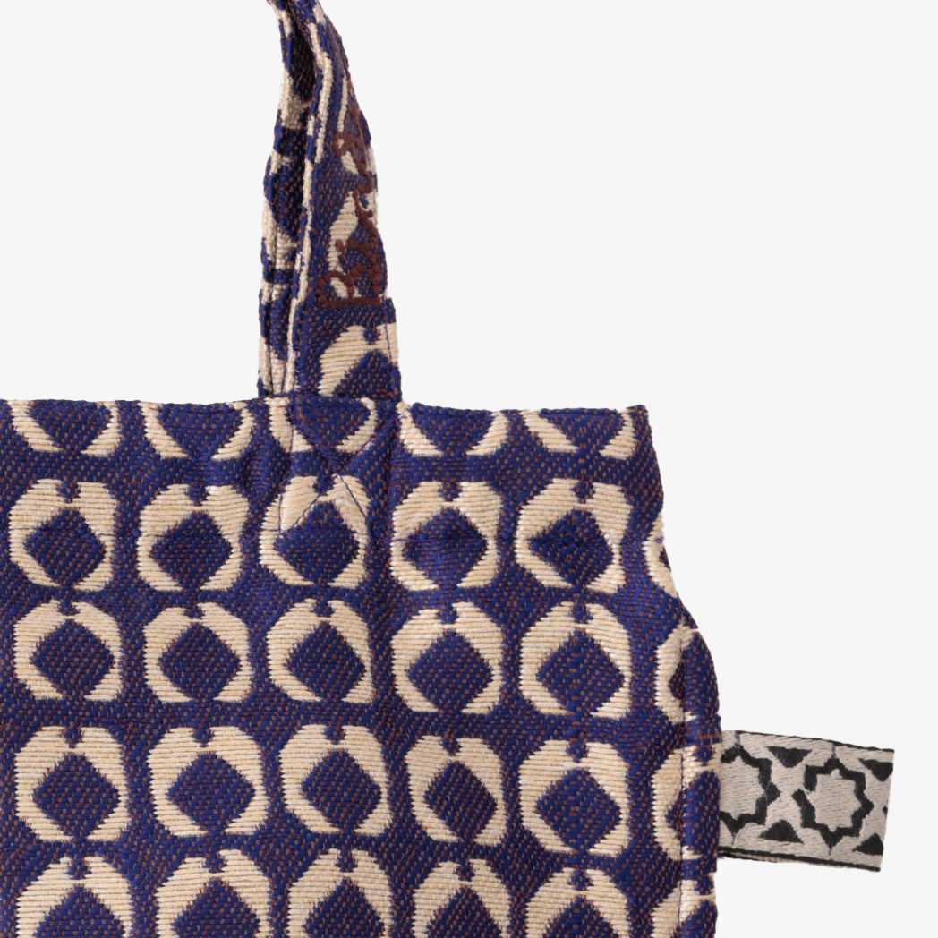 Lantern Jacquard Reverse Tote Bag Blue / BBB-2117-c1 25S