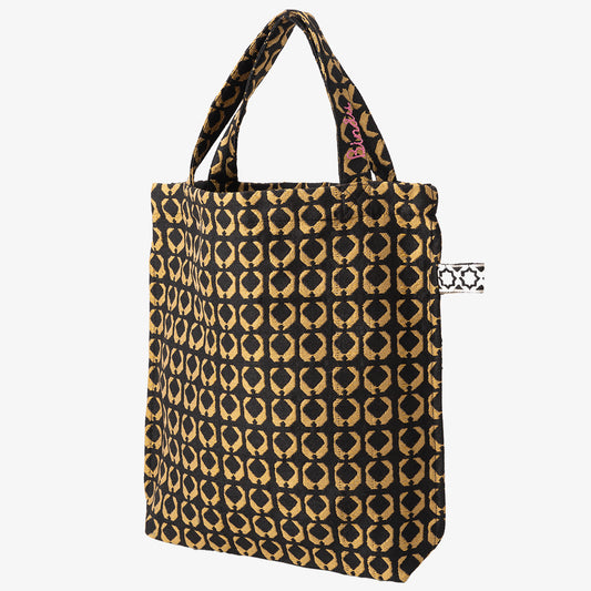 Lantern Jacquard Reverse Tote Bag Black / BBB-2117-c2 25S