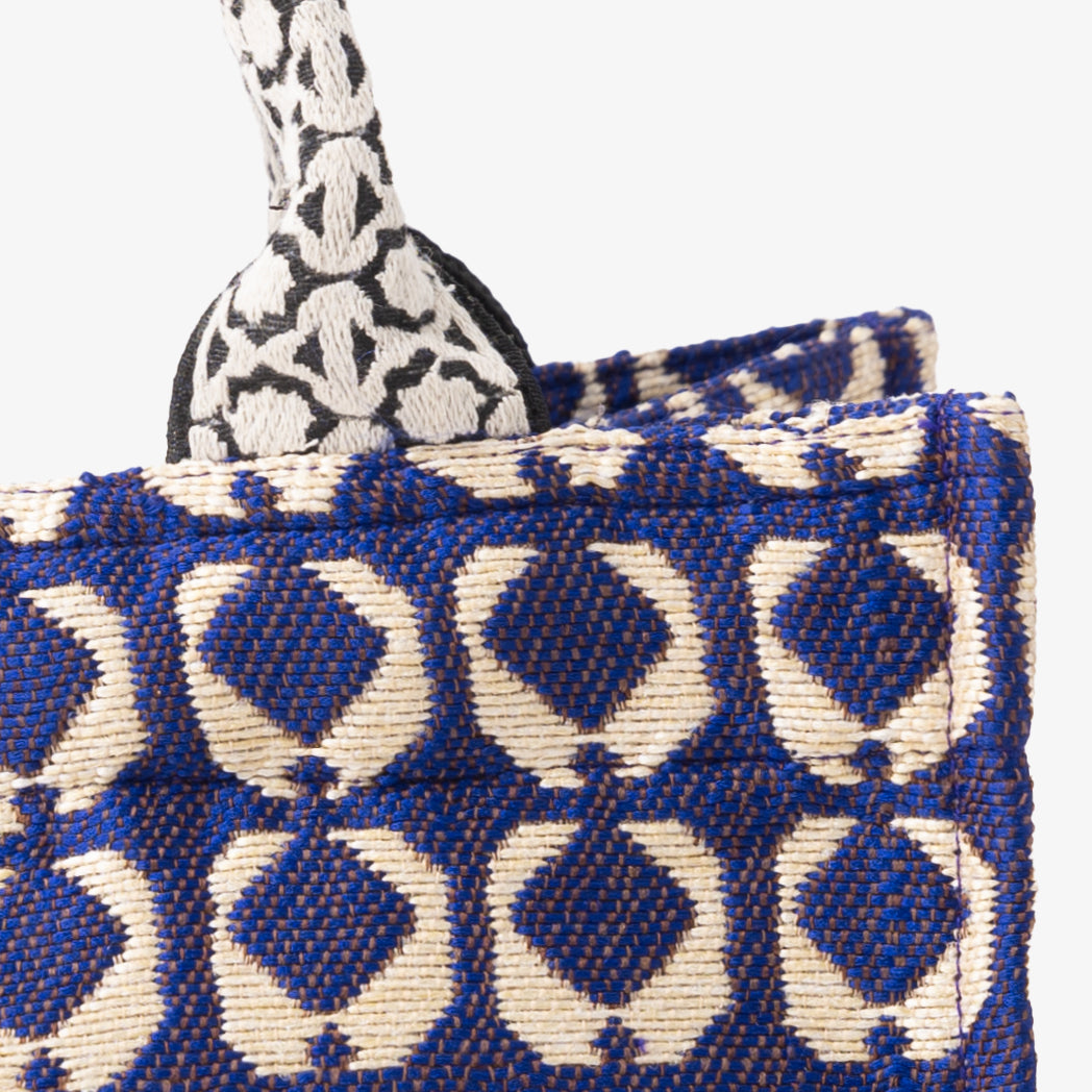 Lantern Jacquard Small Book Tote Bag Blue / BBB-2118-c1 25S