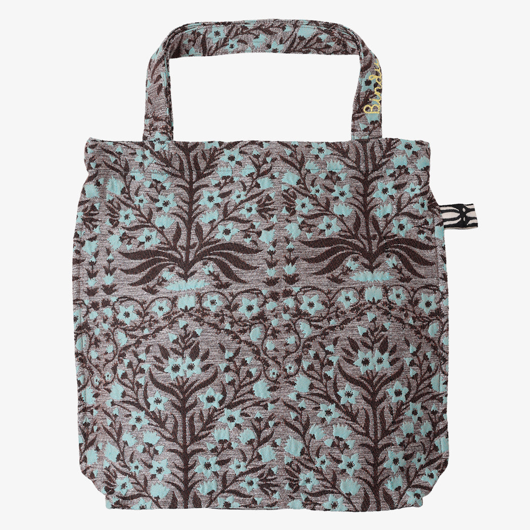 Botanical Flower Jacquard Small Reverse Tote Bag Silver / BBB-2121-c1 25S