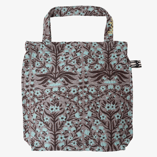 Botanical Flower Jacquard Small Reverse Tote Bag Silver / BBB-2121-c1 25S