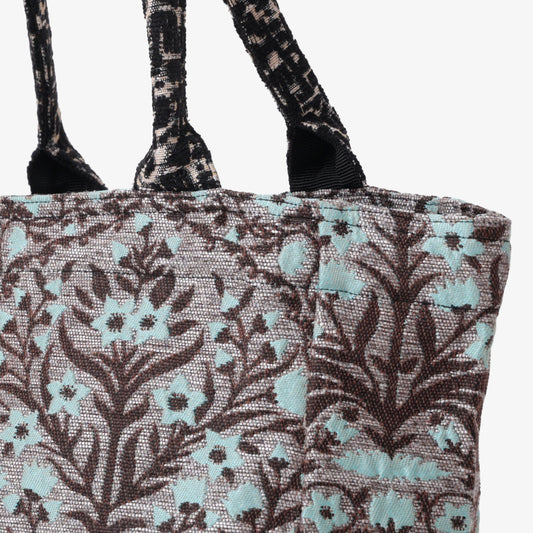 Botanical Flower Jacquard Small Tote Bag Silver / BBB-2122-c1 25S