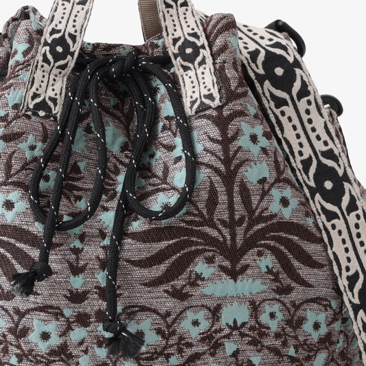 Botanical Flower Jacquard Mochila Bag Silver / BBB-2123-c1 25S