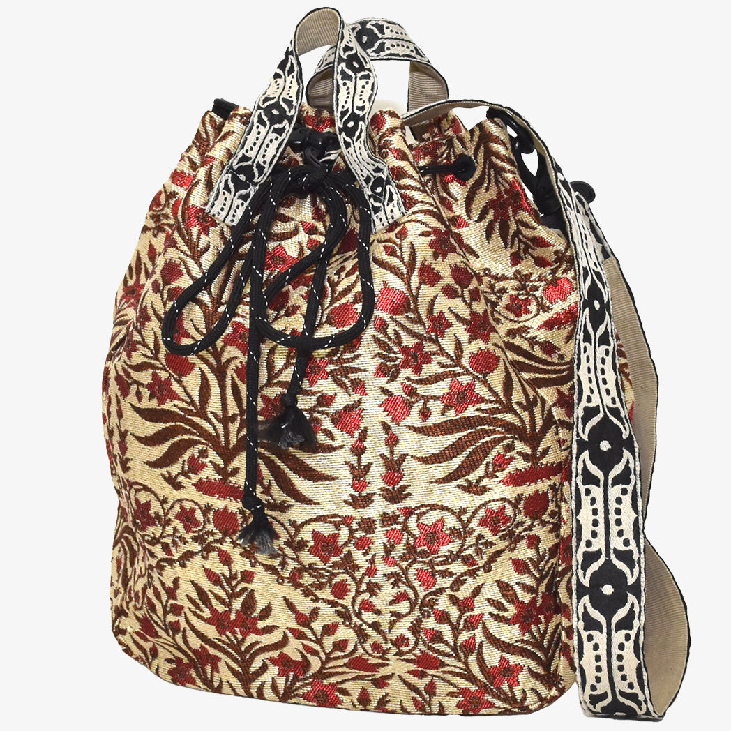 Botanical Flower Jacquard Mochila Bag Natural / BBB-2123-c2 25S