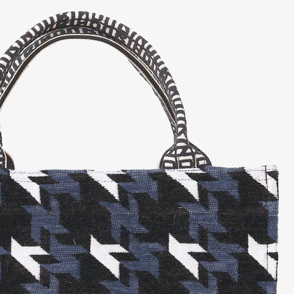 Chenille NY Houndstooth ジャカード スモール ブック トートバッグ Black / BBB-2155-25FW-c1
