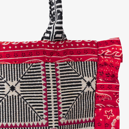 Crochet ジャカード フリル トートバッグ Red / BBB-2166-26ss-c1