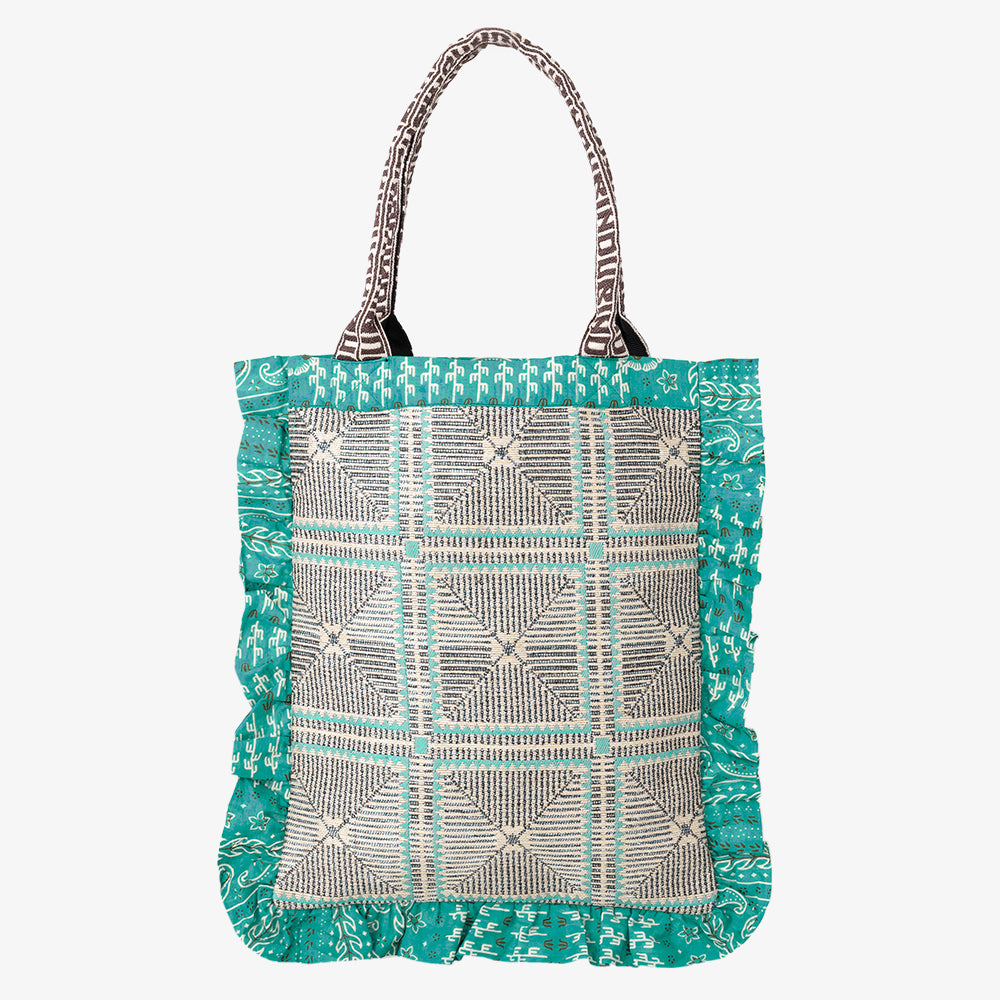 Crochet ジャカード フリル トートバッグ Saxe / BBB-2166-26ss-c2