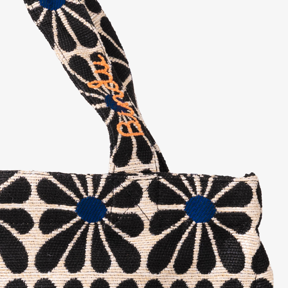 Cup Flower ジャカード アウトステッチトート Black / BBB-2171-26ss-c2