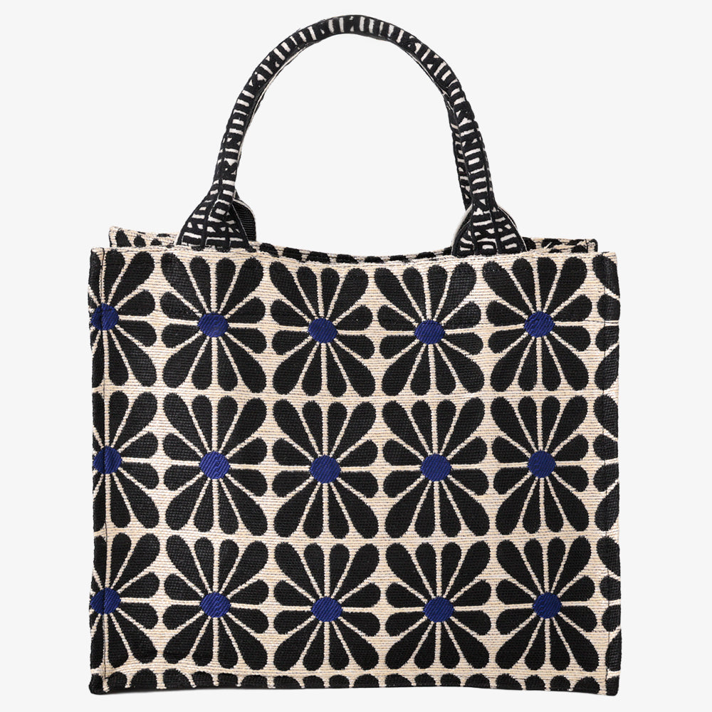 Cup Flower ジャカード スモールブックトート Black / BBB-2172-26ss-c2