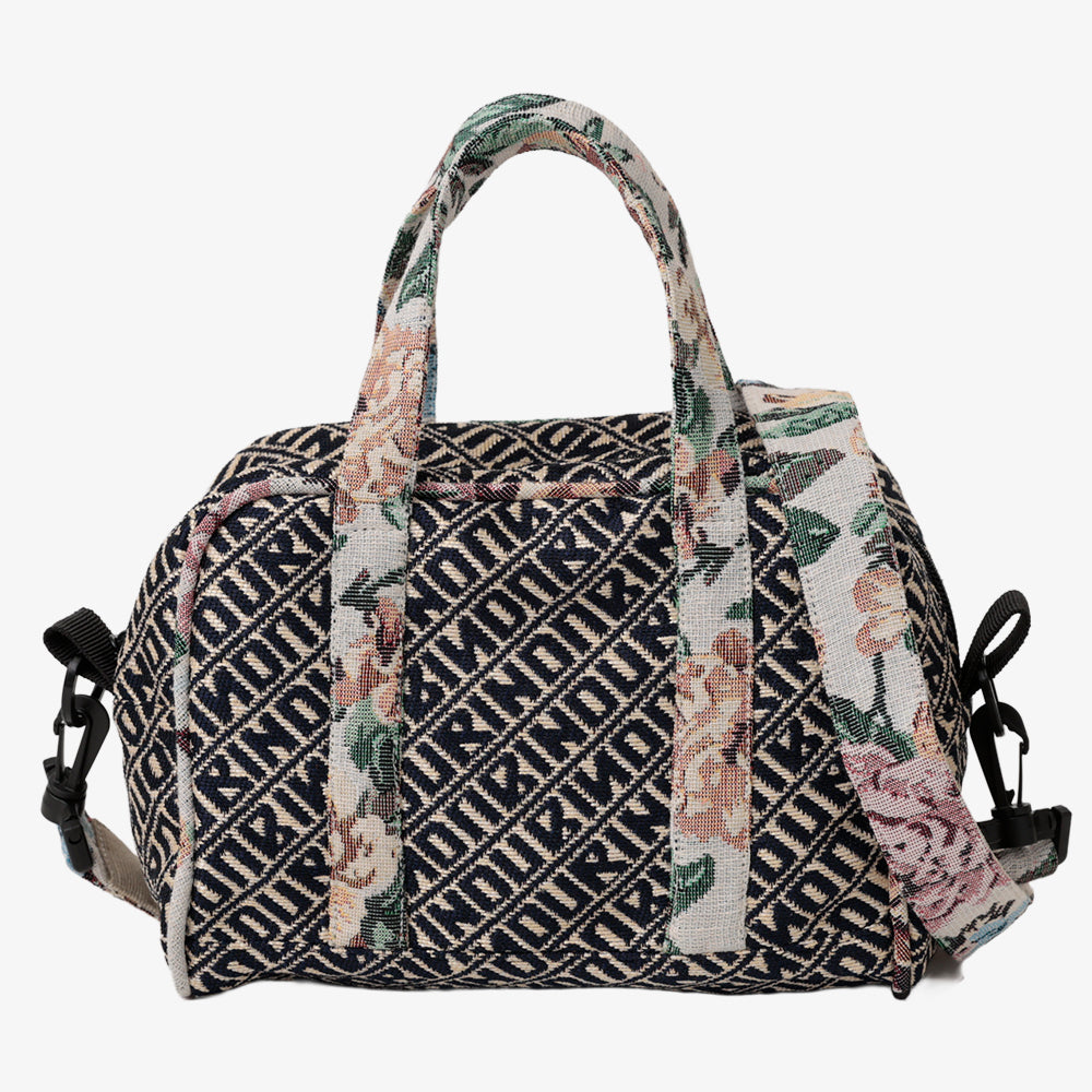 Bindu ジャカード ミニボストンバッグ Navy / BBB-2176-26ss-c1