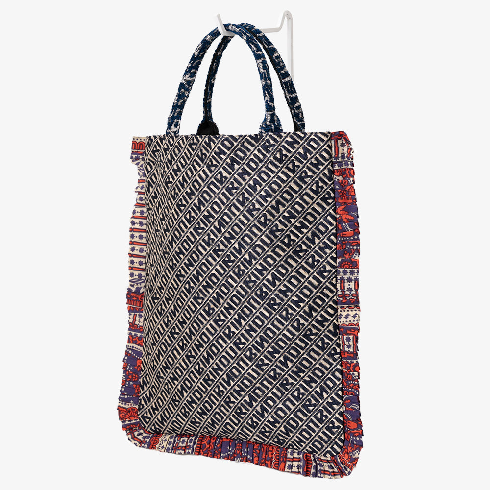 Bindu ジャカード スモールフリルトート Navy / BBB-2177-26ss-c1