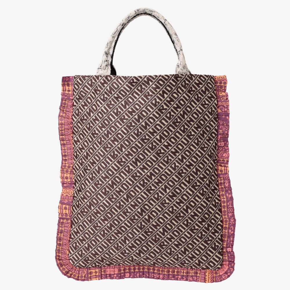 Bindu ジャカード スモールフリルトート Brown / BBB-2177-26ss-c2