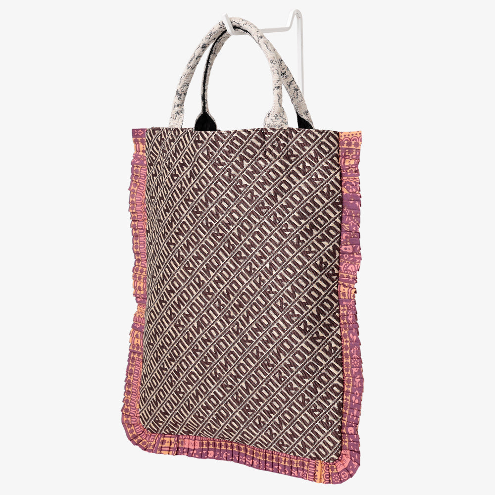 Bindu ジャカード スモールフリルトート Brown / BBB-2177-26ss-c2