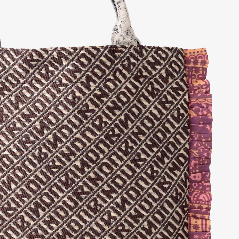 Bindu ジャカード スモールフリルトート Brown / BBB-2177-26ss-c2