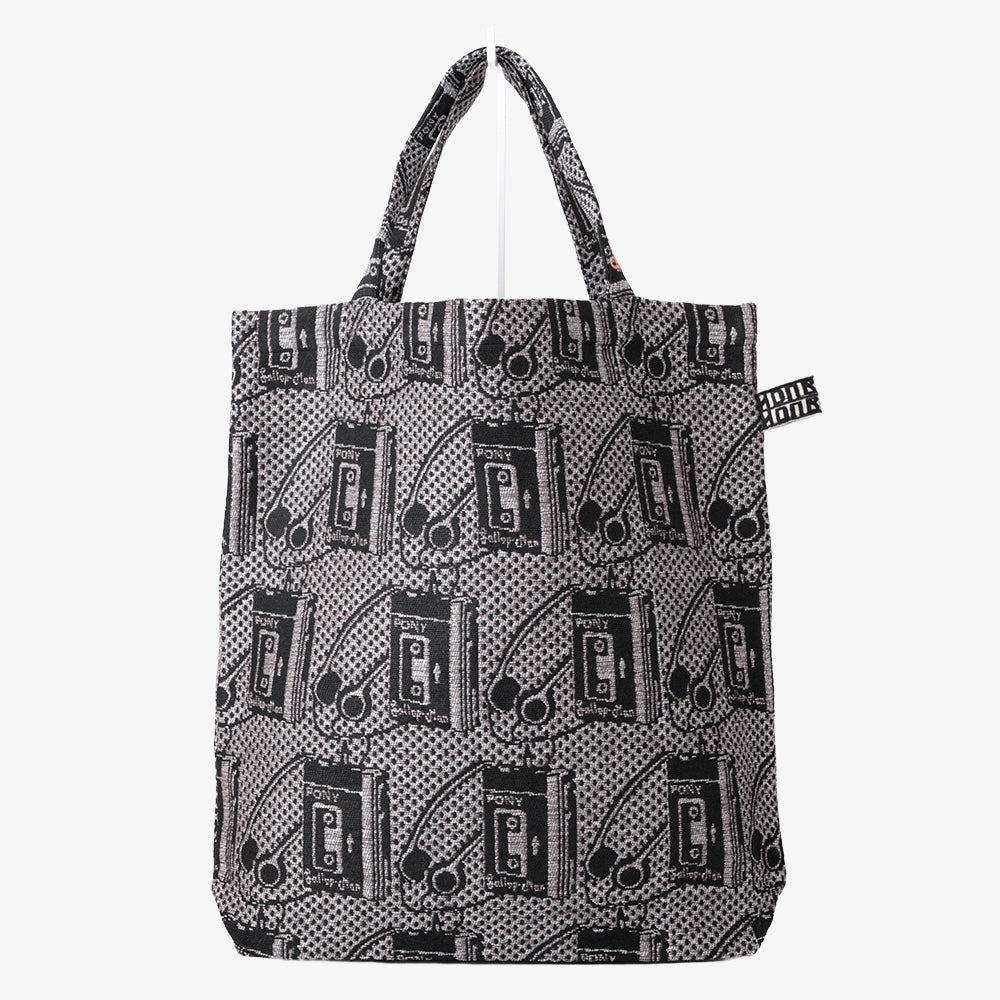 Pony Portable Cassette Player Jacquard Tote Bag Silver / BBB-2181-26ms-c2