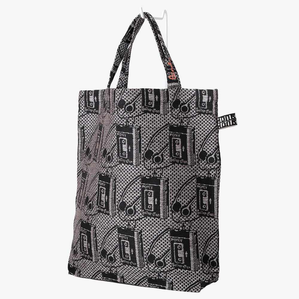 Pony Portable Cassette Player Jacquard Tote Bag Silver / BBB-2181-26ms-c2