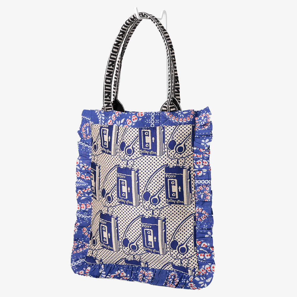 Pony Portable Cassette Player Jacquard Small Frill Tote Natural / BBB-2184-26ms-c1