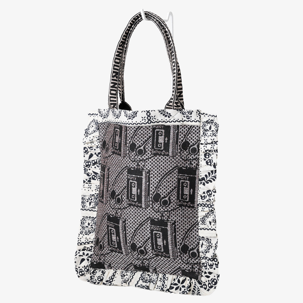 Pony Potable Cassette Player Jacquard Small Frill Tote Silver / BBB-2184-26ms-c2