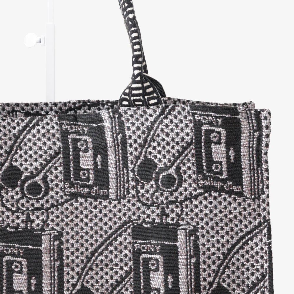 Pony Portable Cassette Player Jacquard Book Tote Bag Silver / BBB-2185-26ms-c2