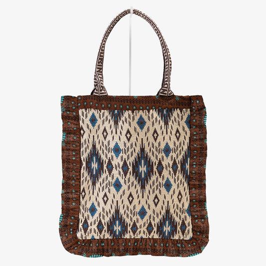 Iroquois Jacquard Frill Tote / BBB-2194-26fw-c1 Natural